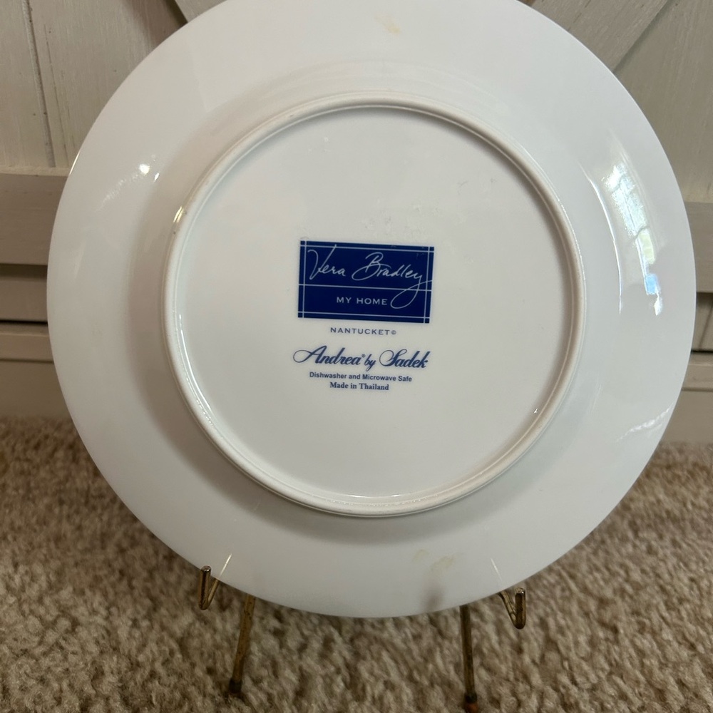 Vera Bradley Blue and White Ceramic Dinner Plate - Picture 5 of 7